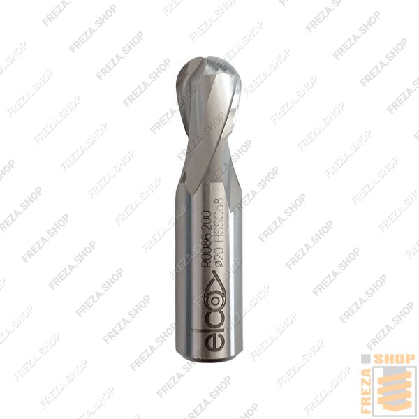 Фреза концевая HSS 20x22/38x88x20 z=2 R=10 Co8% h6 25°, Elco
