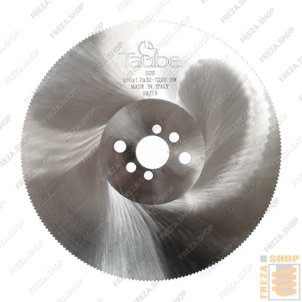 Фреза дисковая HSS DMo5 250x1,2x32 z=220 C(HZ) (2/11/63+2/9/50+2/8/45) для дистанционной рамки (Taube, Италия)