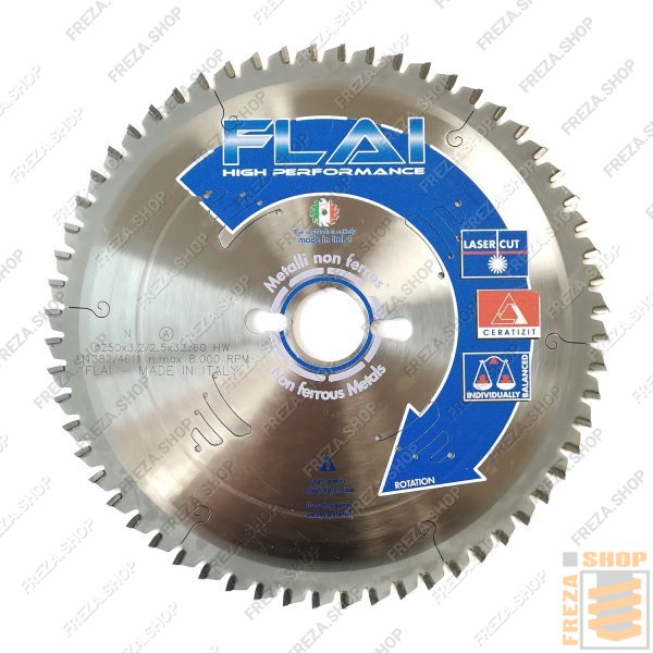Пильный диск HM 250x3,2/2,6x32 z=60 (FLAI, Италия)