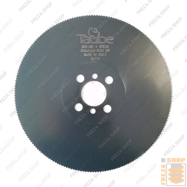 Фреза дисковая HSS DMo5 250x2,0x40 z=200 BW Vapo (4/12/65+2/8/55) по стали,(Taube, Италия)