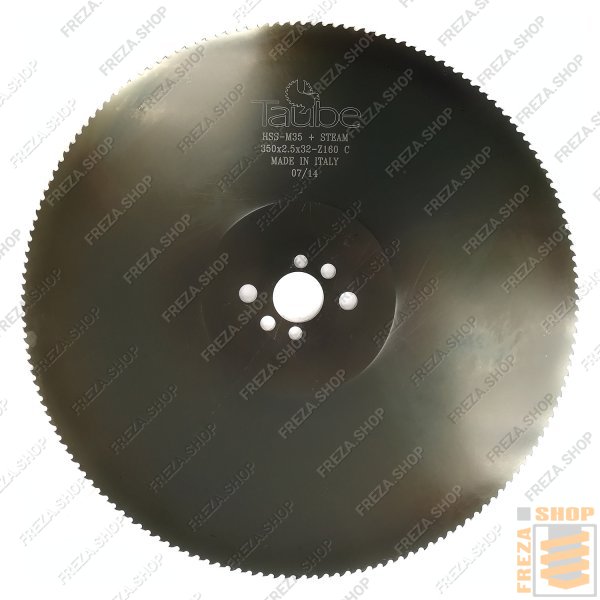 Фреза дисковая HSS Co5% 350x2,5x32 z=160 С(HZ) Vapo (2/8/45+2/9/50+2/11/63) по нержавеющей стали, (Taube, Италия)