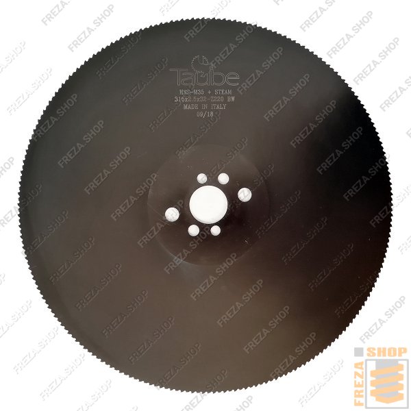 Фреза дисковая HSS Co5% 315x2,5x32 z=220 BW Vapo (2/8/45+2/11/63) для нержавеющей стали, (Taube, Италия)