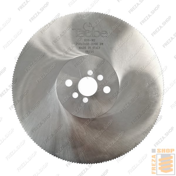 Пильный диск HSS 250x2,0x32 z=200 BW (2/8/45+2/9/50+2/11/63) для штапикореза (Taube, Италия)