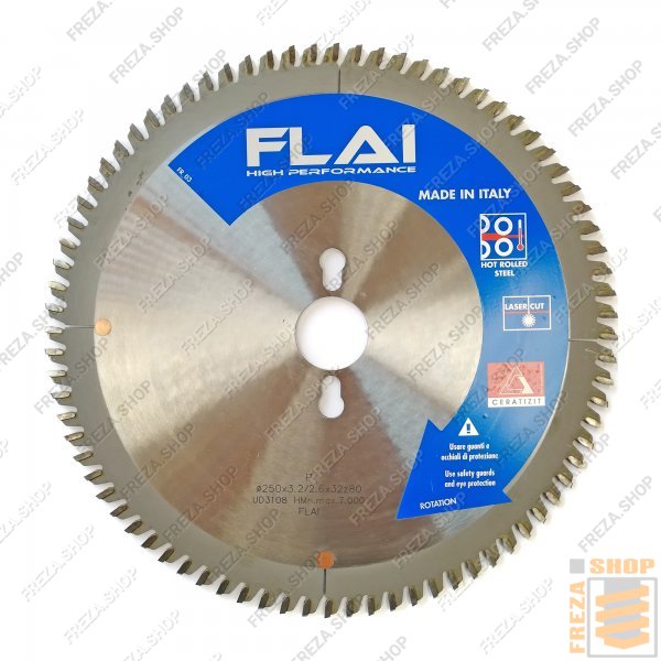 Пильный диск HM 250x3,2/2,6x32 z=80 pos. (FLAI, Италия) 